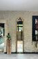 Antique mirror, 238.5/51cm, between two panes, with gilded pediments and gold leaf