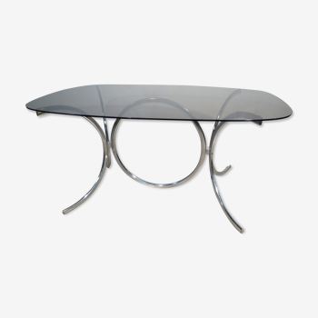 Table ovale vintage chromé