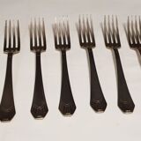 23-piece silver metal art deco cutlery set