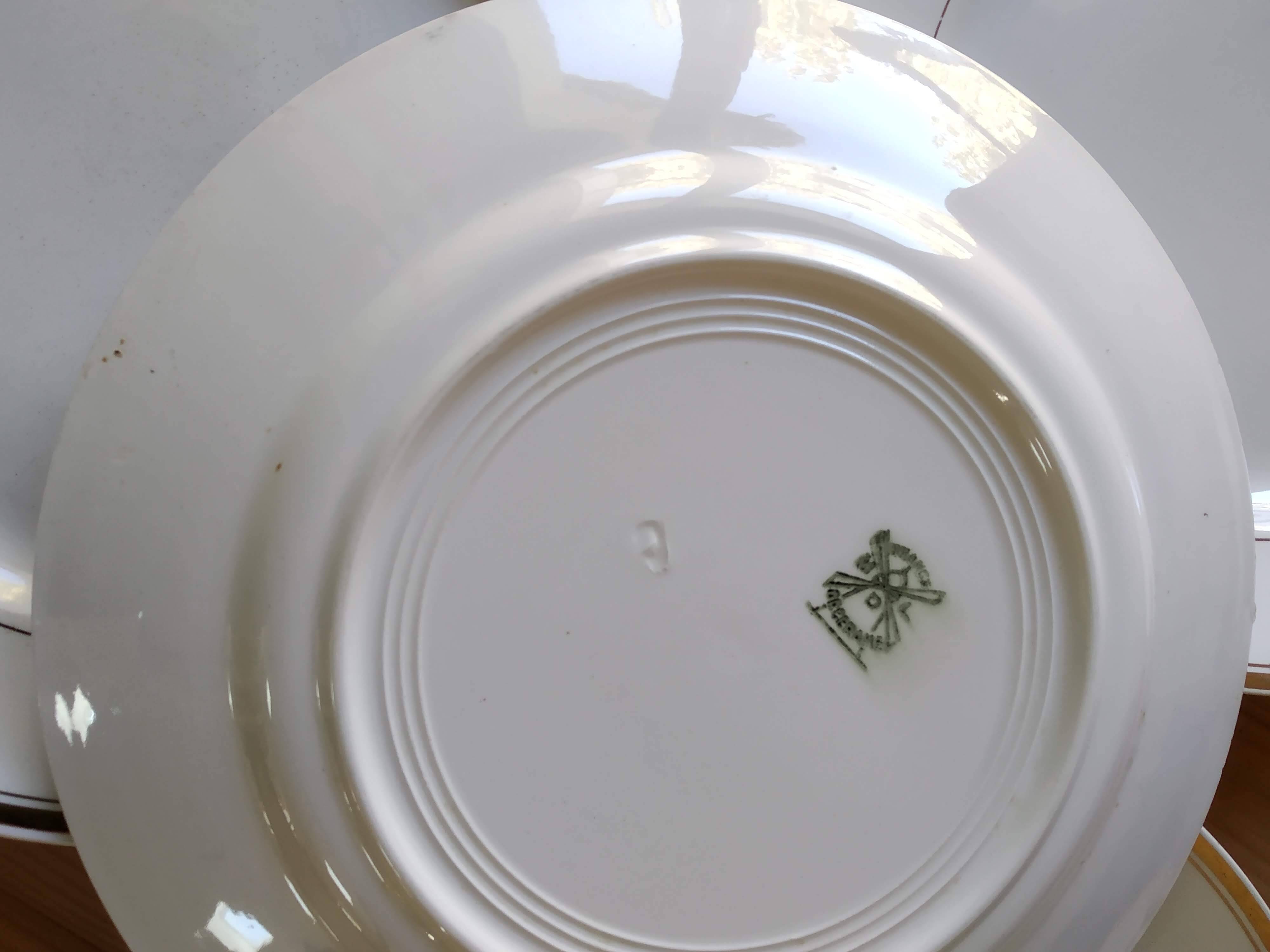 6 Assiettes plates liserés dorés Moulin des Loups Vintage