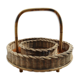Round wicker basket-bar