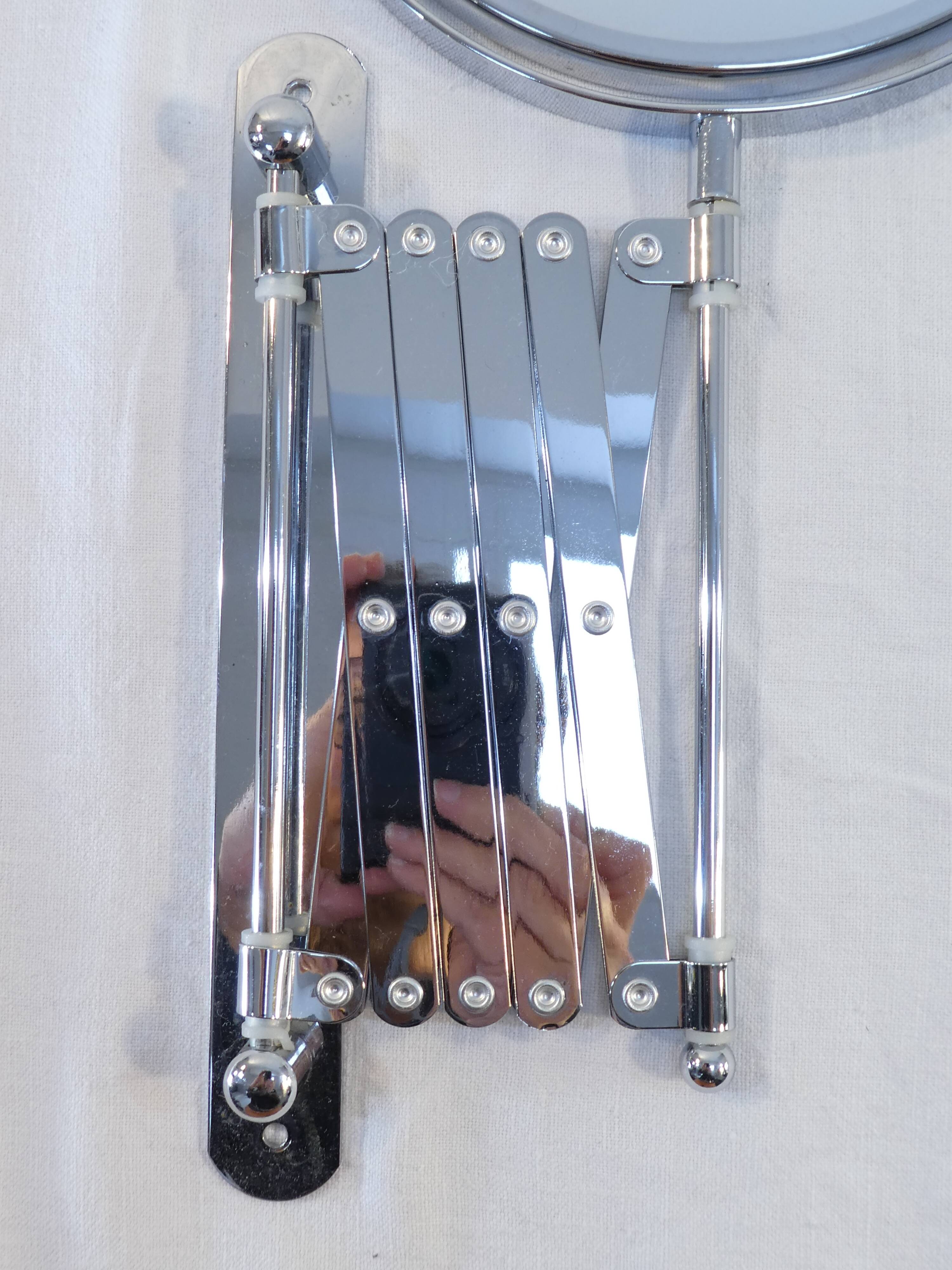 Vintage metal accordion wall mirror