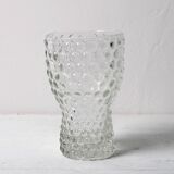 Mid-Century Clear Pressed Glass Vase by Jan Schmid, Rosice / 1961