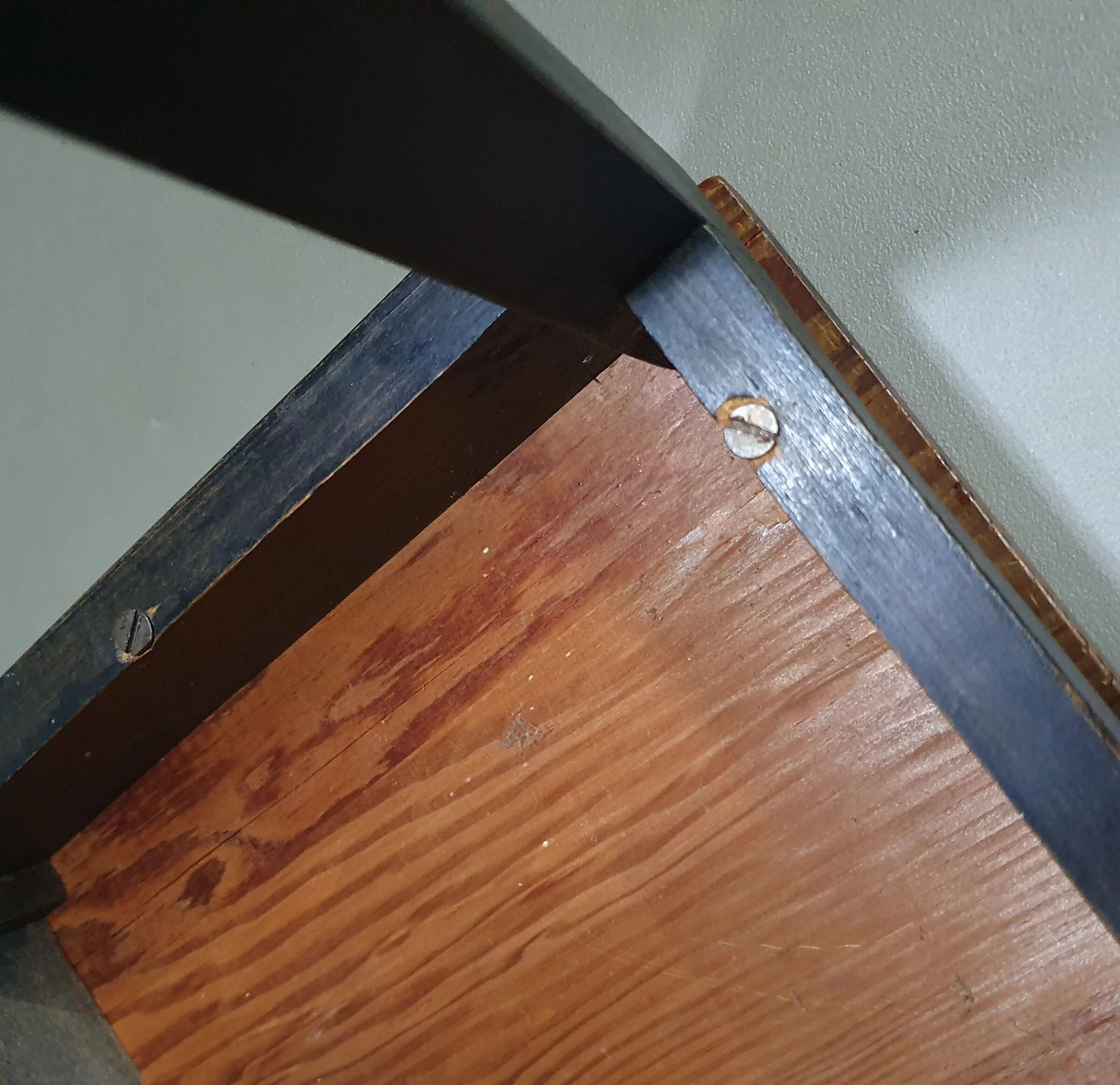3 x tabourets de construction en chêne années 1960