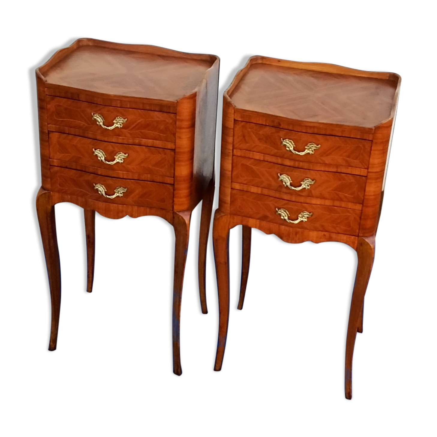 Pair of rosewood bedside tables