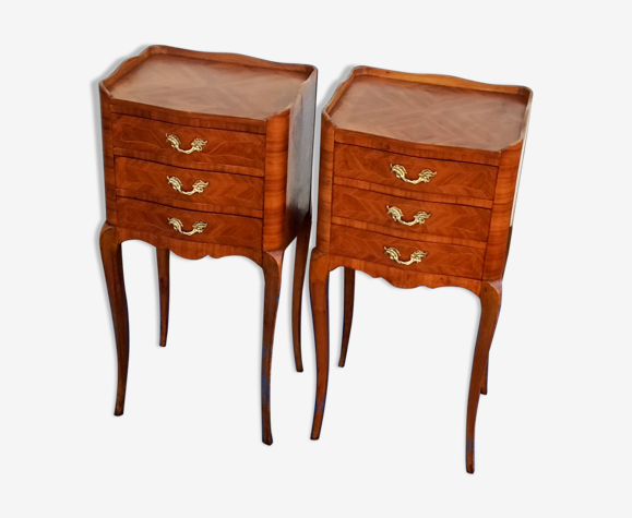 Paire de chevets en bois de rose