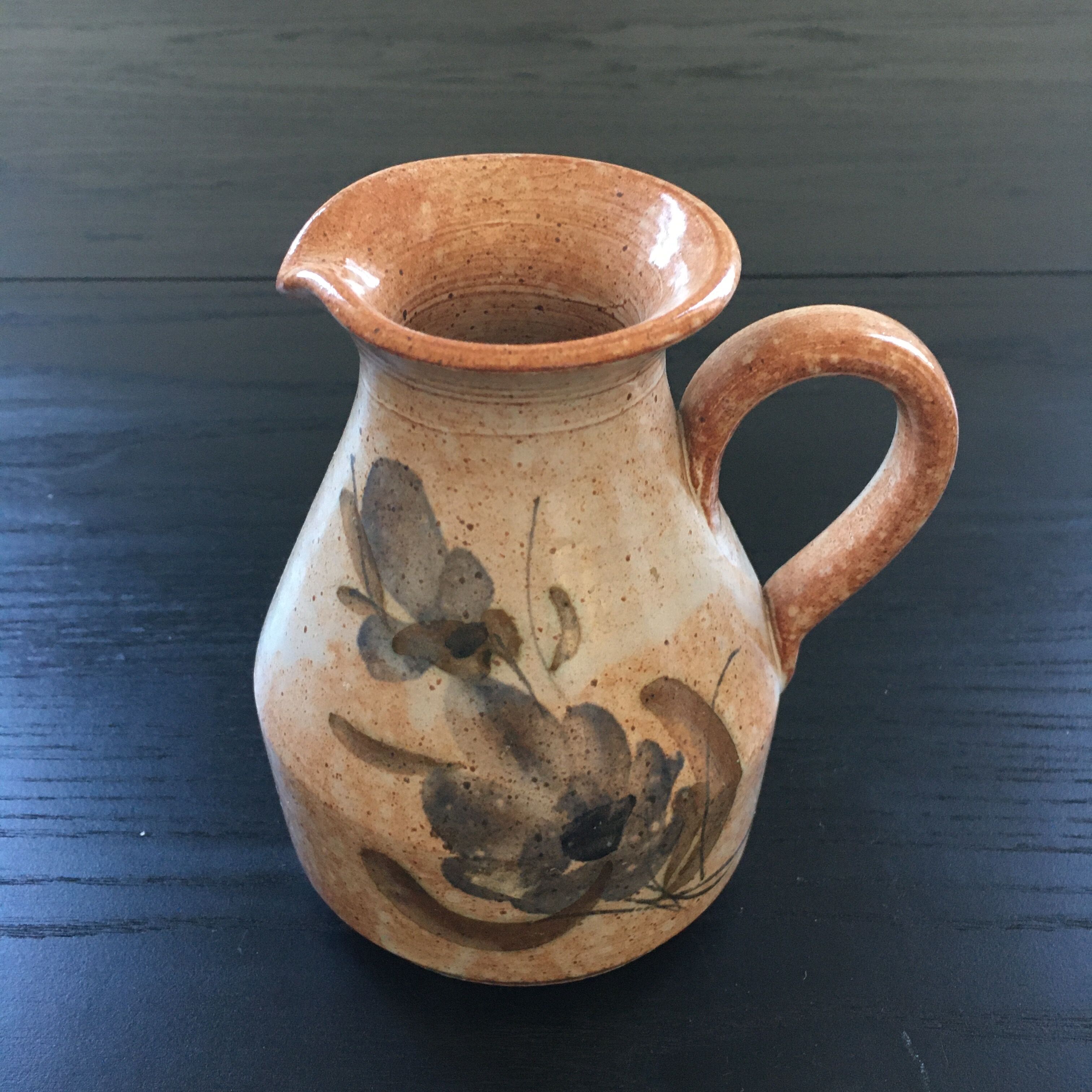 Pitcher beige floral decoration