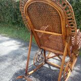 Rocking-chair vintage Peacock in rattan