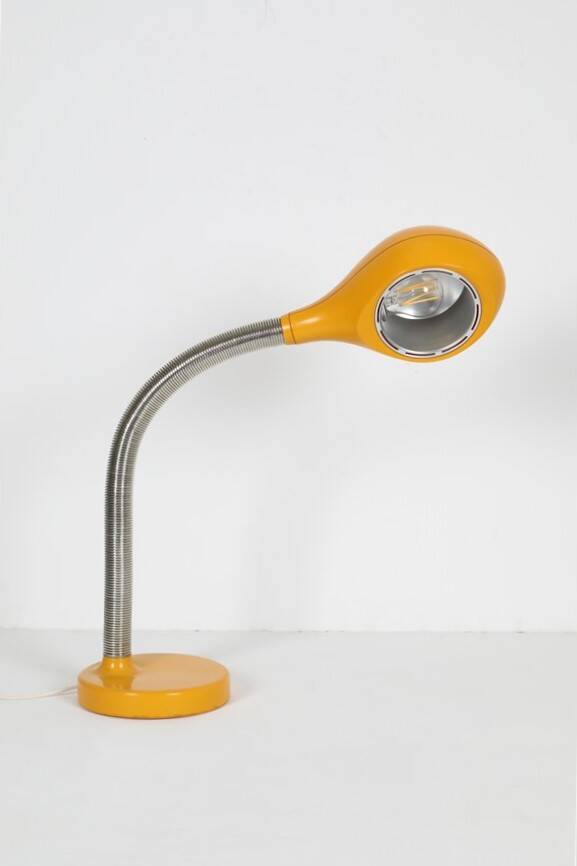 Temde / Eva Renée Nele "Type 32" / "Cobra" desk lamp / table lamp / Space Age / Mid Century Modern Design / orange / 1960s / 1970s