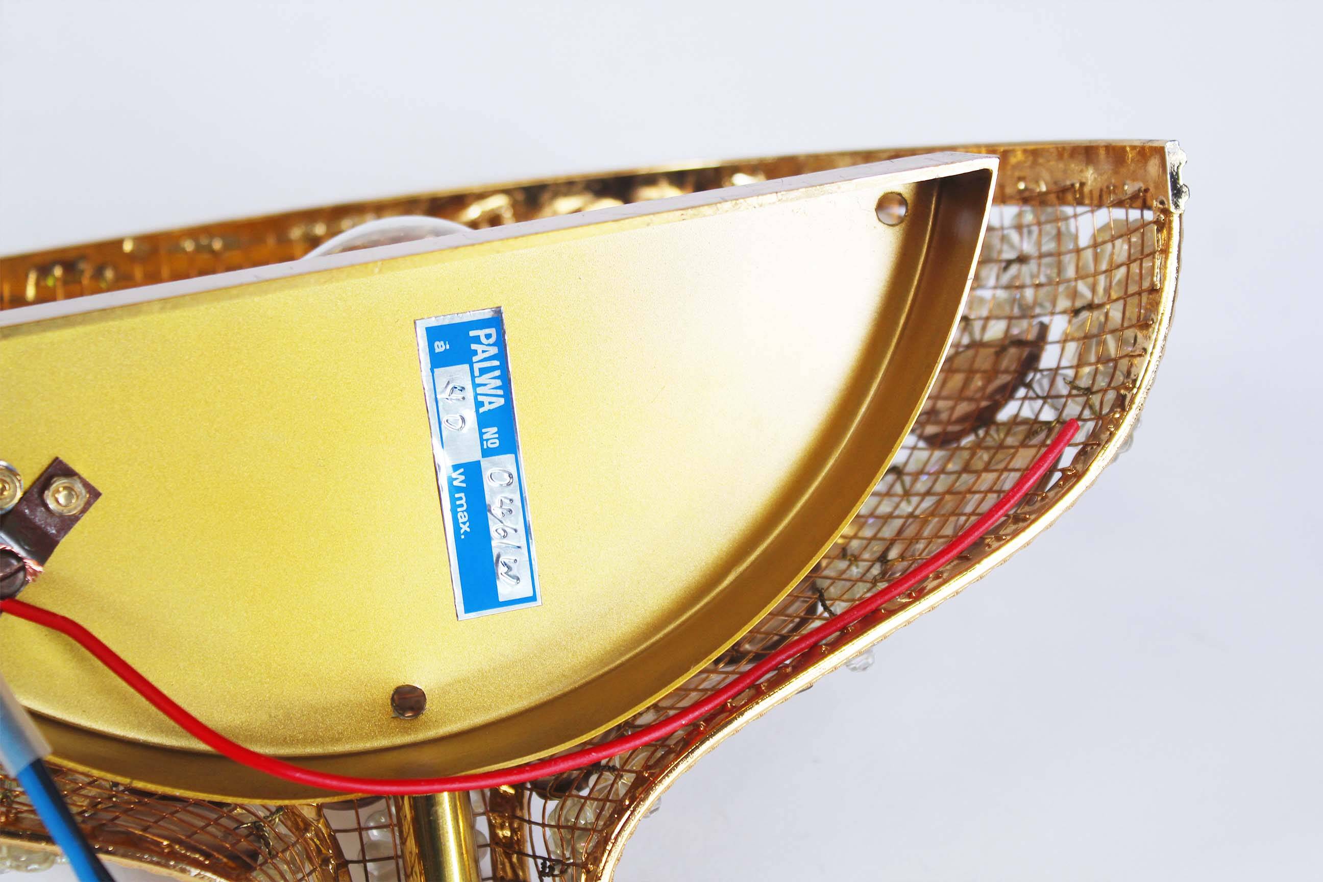 Incredible and rare crystal glass wall light light by Palwa, Germany 1960’s