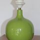 Green wooden lamp base (without lampshade)