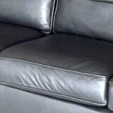 High-end black leather sofa Ligne Roset