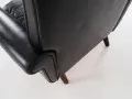 Black leather armchair, Danish design, 1970s, production: Denmark