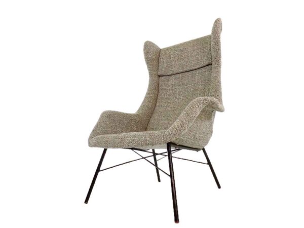 Fauteuil vintage wingback par Miroslav Navrátil pour TON, années 1960