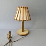 Lampe en rotin Art Vannerie France, années 70
