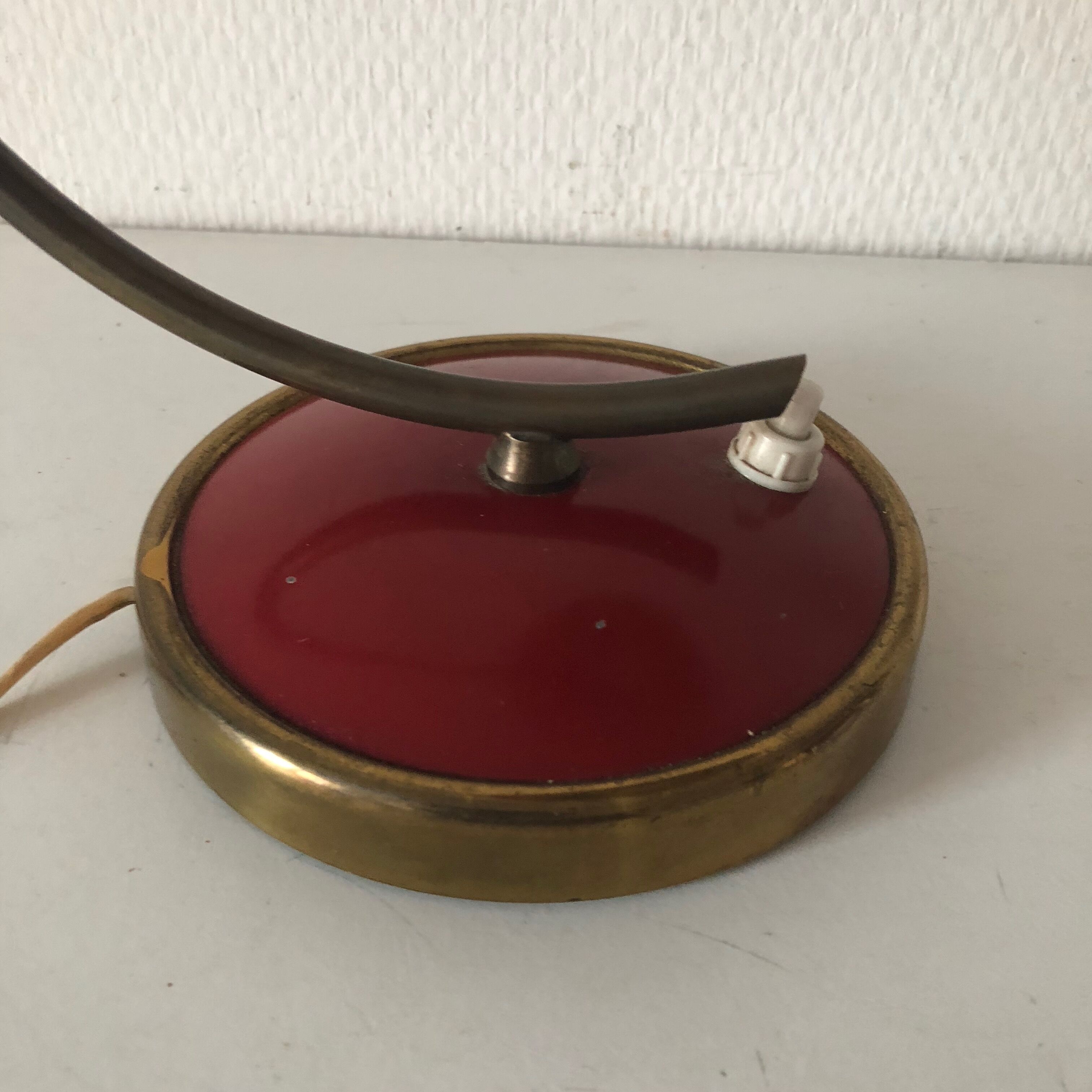 Lamp red disderot editor turkish 28cm vintage 1950