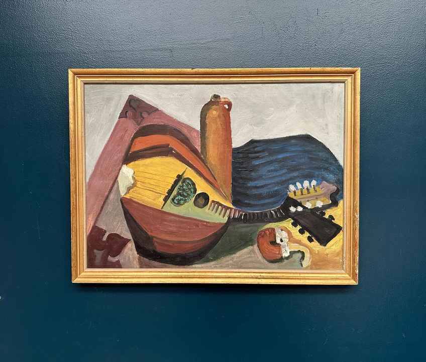Original 20th Century European Oil On Canvas – “Still Life” – Vintage – Framed 55.5 × 74.5 Cm (21.9" × 29.3")