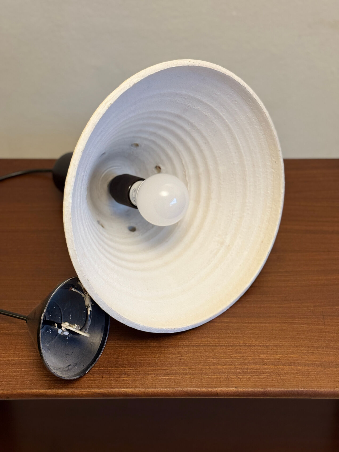 Vintage brutalist ceramic  hanging lamp