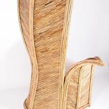 Large rattan “palm” armchair