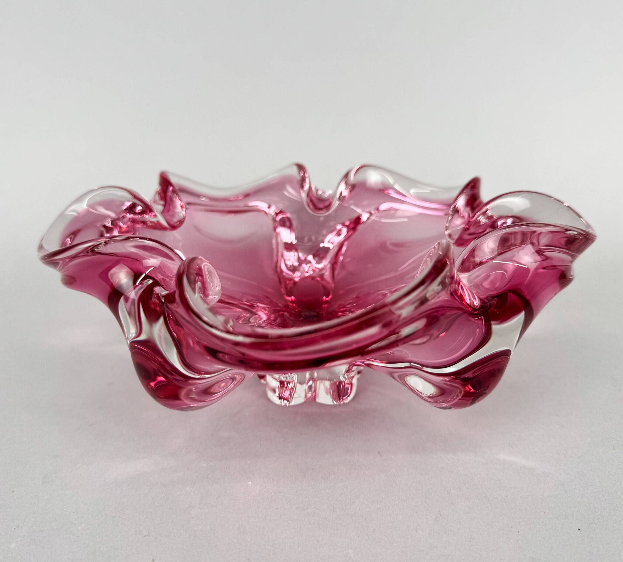 Vintage Art Glass Bowl by Josef Hospodka for Chribska Glassworks, 1960's