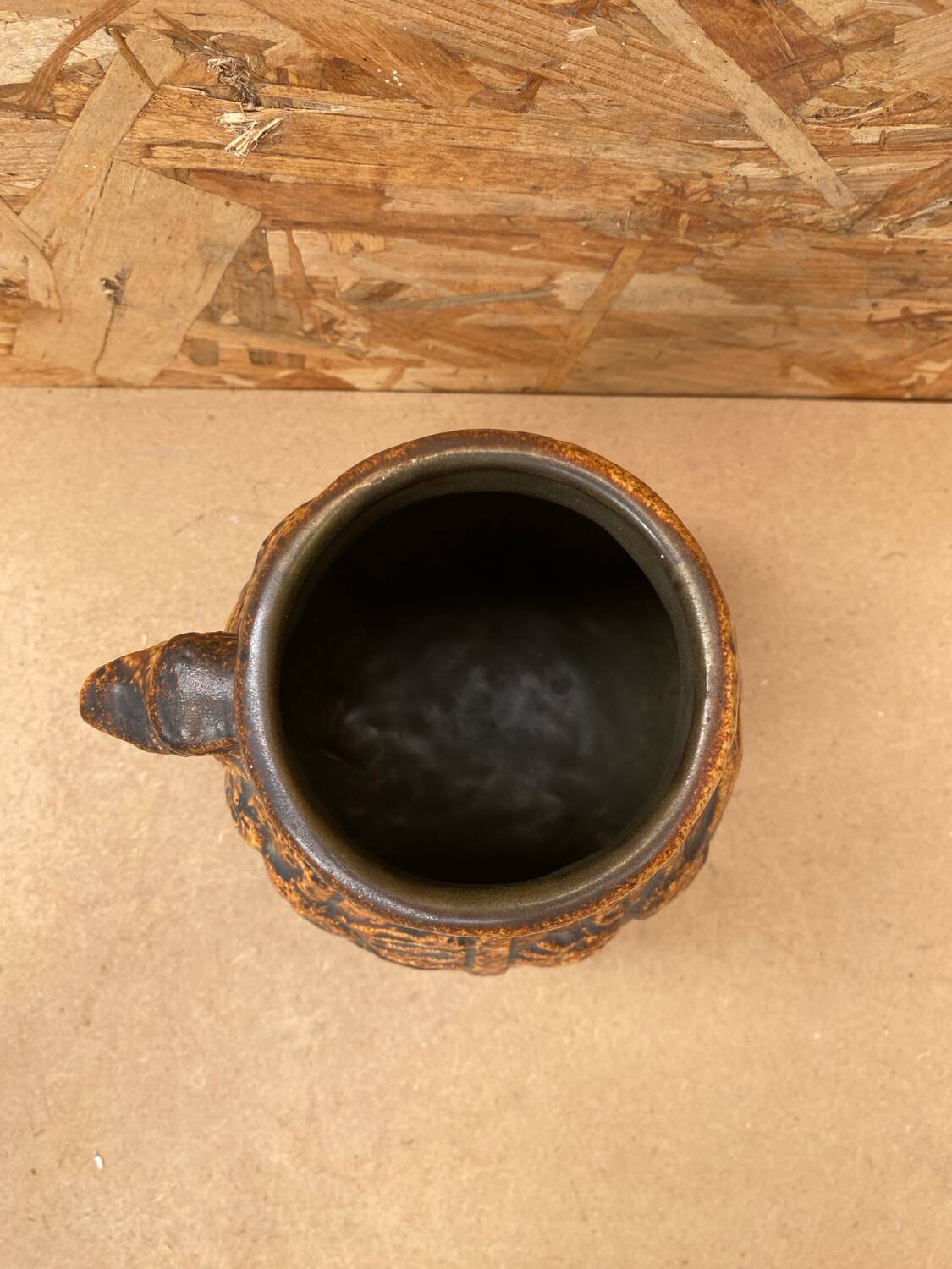 Antique jasba keramik lava pottery vase aztec decor 1970 vintage