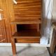 Varnished mahogany headboard, integrated bedside tables, 1960s