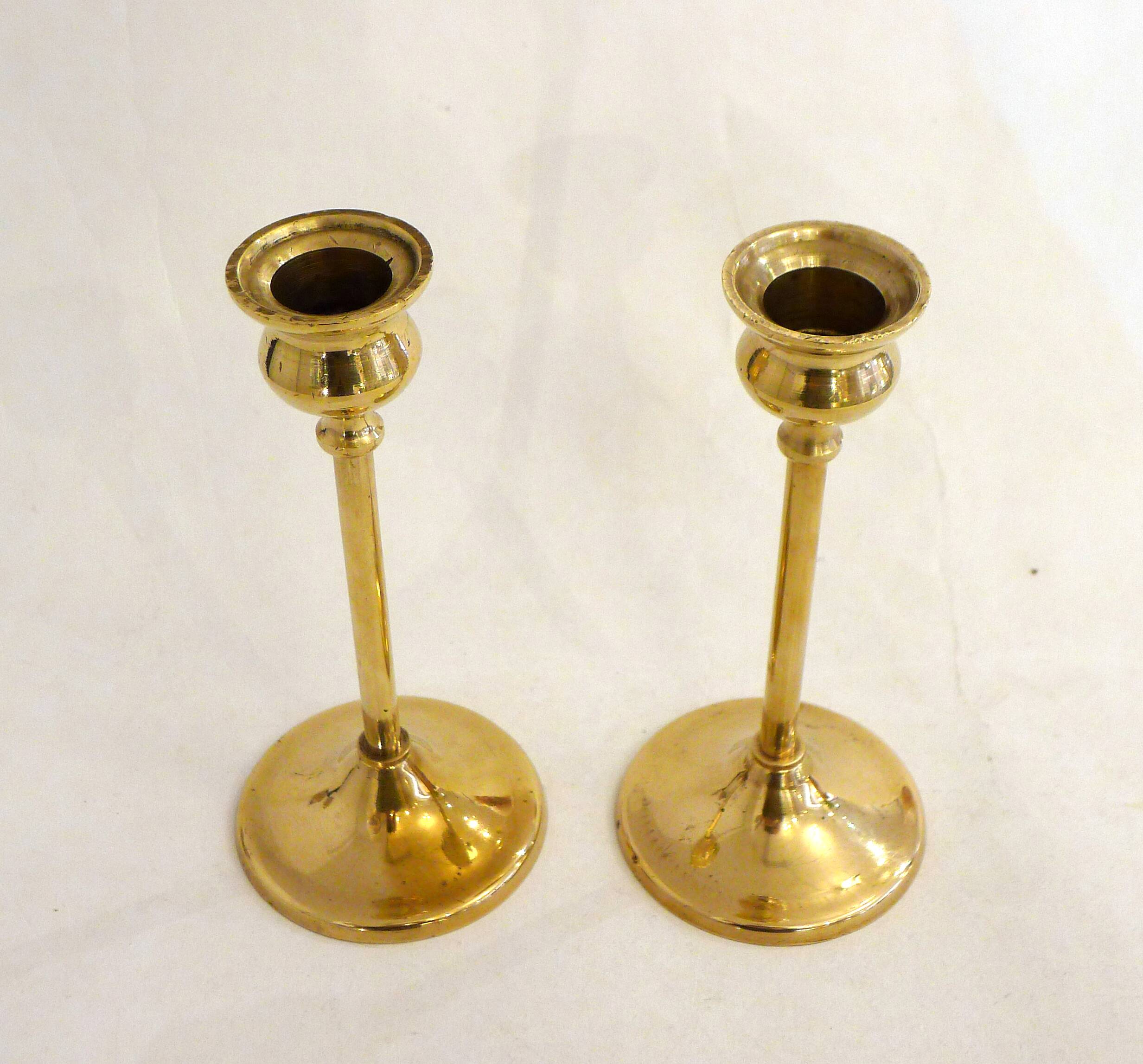 Pair of brass candlesticks