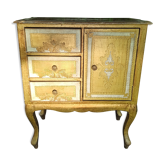 Commode Florentine dorée style Hollywood Regency années 60
