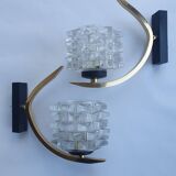 Pair of antique gold wall sconces