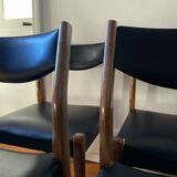Set of six Scandinavian chairs in vintage teak 1960