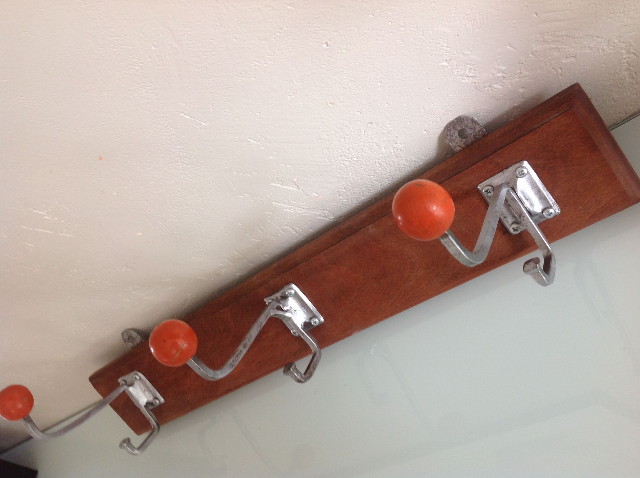 Old patere with 3 heads Orange balls/vintage years 50-60