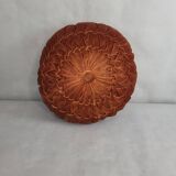 Round pleated velvet cushion