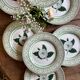 Lot de 8 assiettes plates Camélia - en porcelaine Anglaise