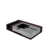 Cendrier en acajou moderne du milieu du siècle, Alfred Dunhill, Italie, années 1970