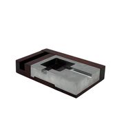 Mid-century modern mahogany ashtray, Alfred Dunhill Italy 1970s