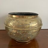 Art Nouveau copper brass cachepot