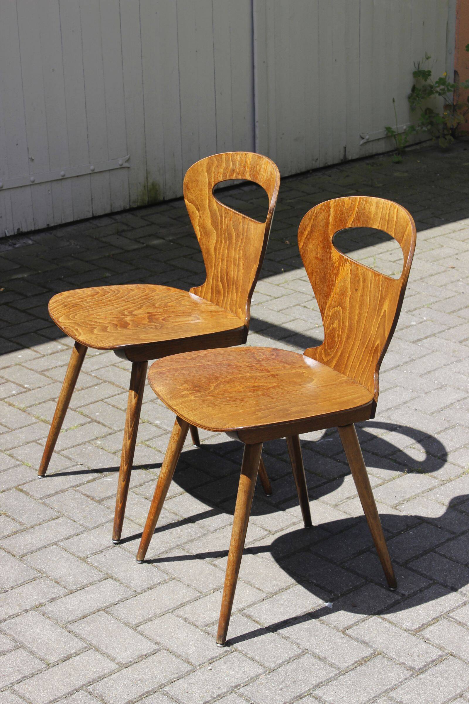 Pair of "Fourmi" bistro chairs Baumann France 1960s