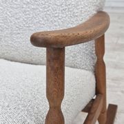 1970s, Scandinavian design, high-backed rocking chair, reupholstered.