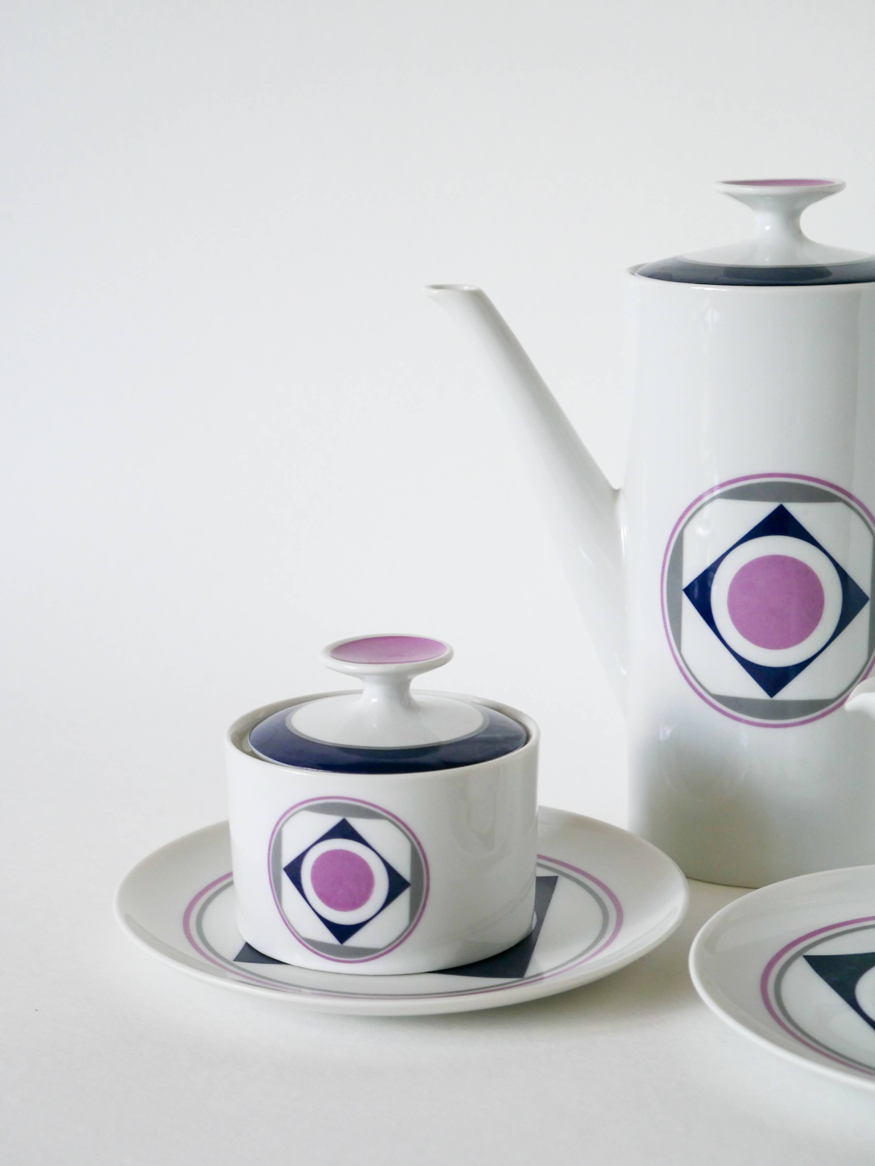 Set consisting of a teapot, sugar bowl and milk jug, Made in Germany, Colorful, Space Age, 1970