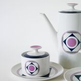 Set consisting of a teapot, sugar bowl and milk jug, Made in Germany, Colorful, Space Age, 1970