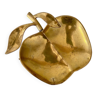 Vintage brass empty pocket in the shape of an apple