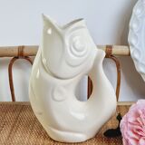 Zoomorphic pitcher fish Ceramic beige FDC Charolles