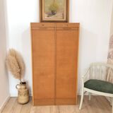 Vintage double curtain filing cabinet