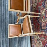 Pair of Louis XVI Style Lacquered Wooden Armchairs