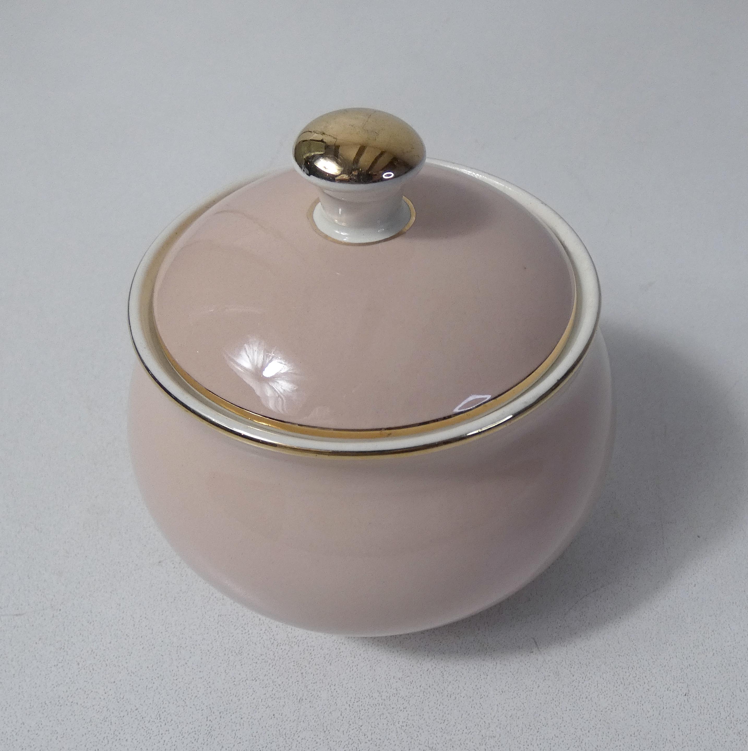 Sucier Villeroy & Boch pink and gold signed Lucien Engel