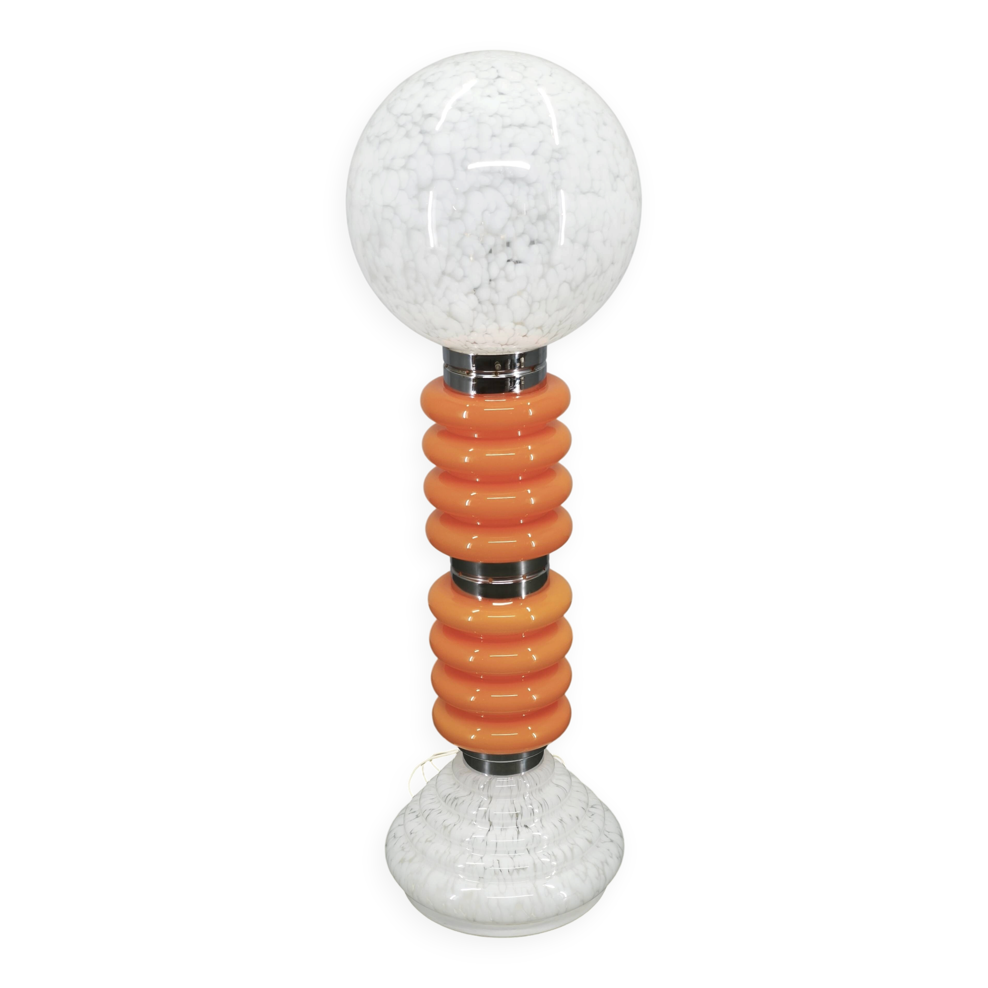 Carlo Nason pour Mazzega Lampe de sol en verre de Murano Space Age, années 1970