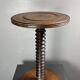 Midcentury brutalist wood turned side table in the style of Charles Dudouyt