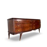 Commode en placage de palissandre avec plateau en onyx vert