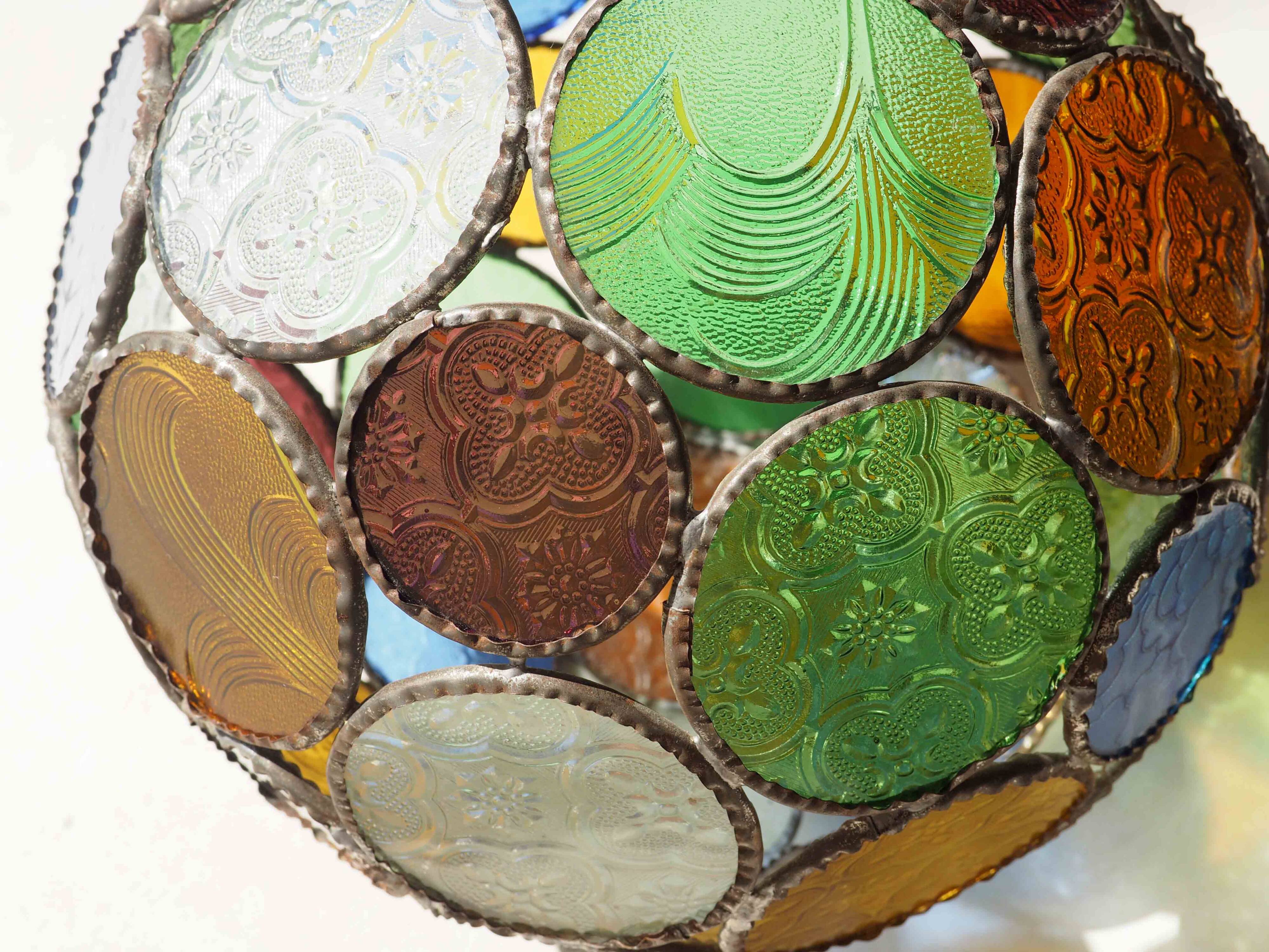 Multicolored ball glassware pendant lamp