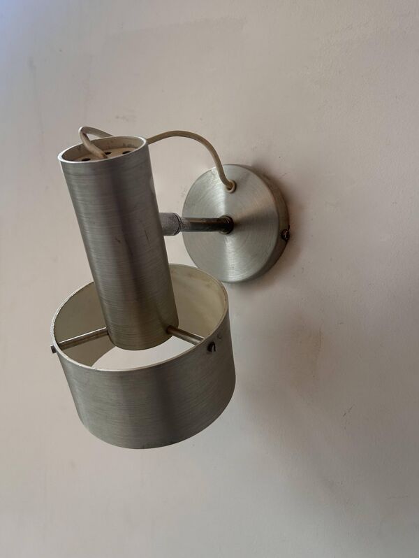 Applique vintage orientable, alu brossé, France 1970